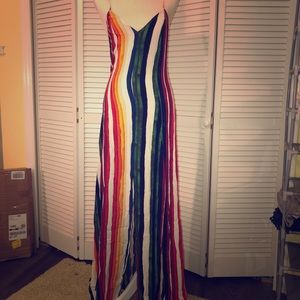 Olivaceous stunning rainbow fitted maxi